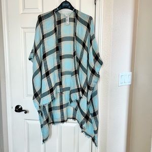 Free People plaid kimono light cardigan wrap robe short